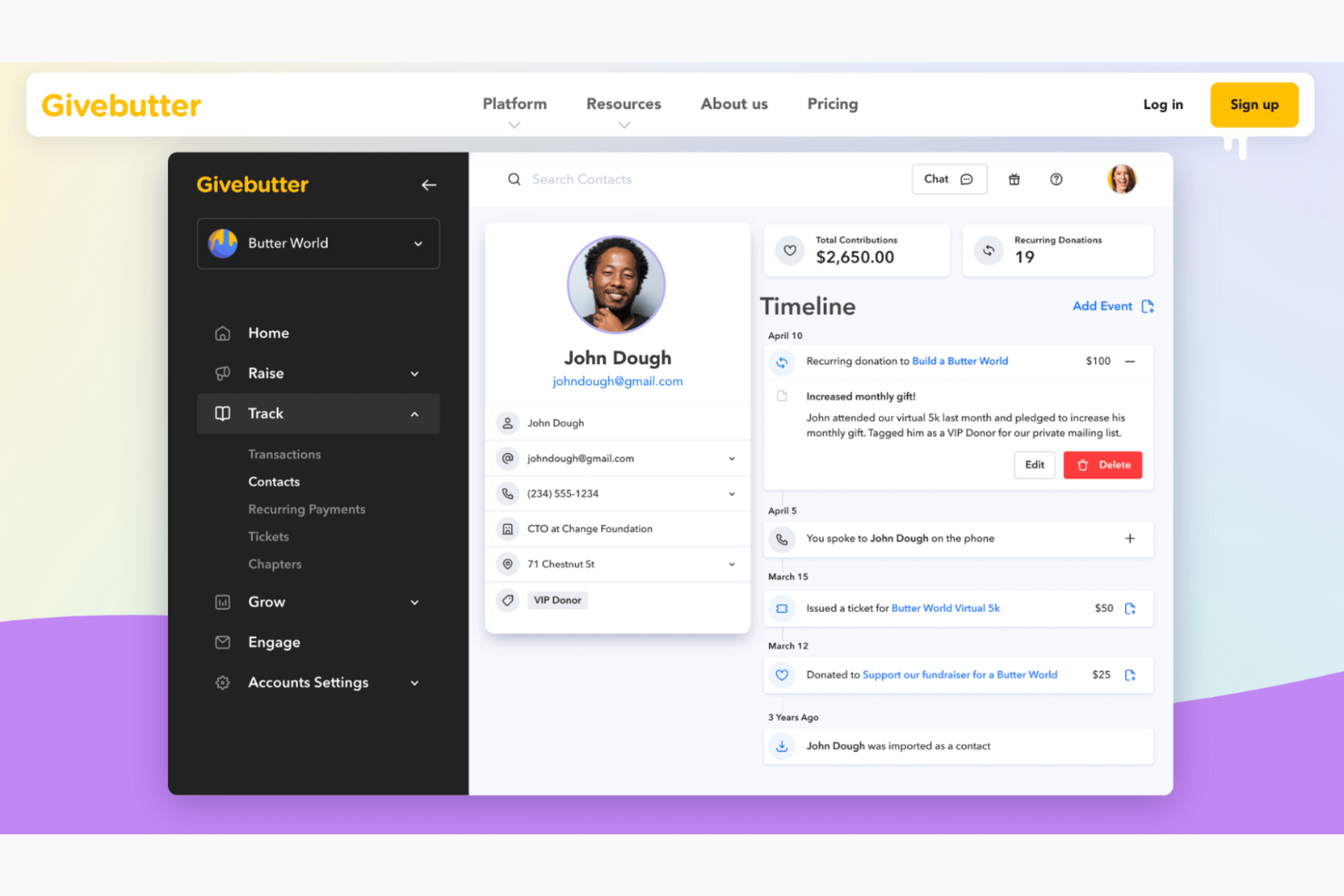 Givebutter screenshot - Los 10 Mejores Procesadores de Pagos para Organizaciones sin Fines de Lucro en 2026