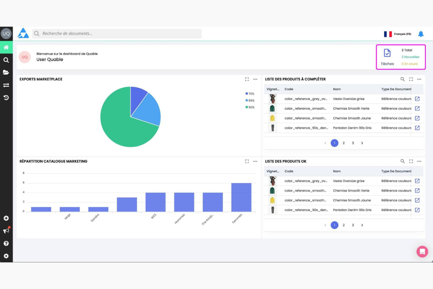 Quable screenshot - 10 Migliori Software PIM per l’Ecommerce nel 2026