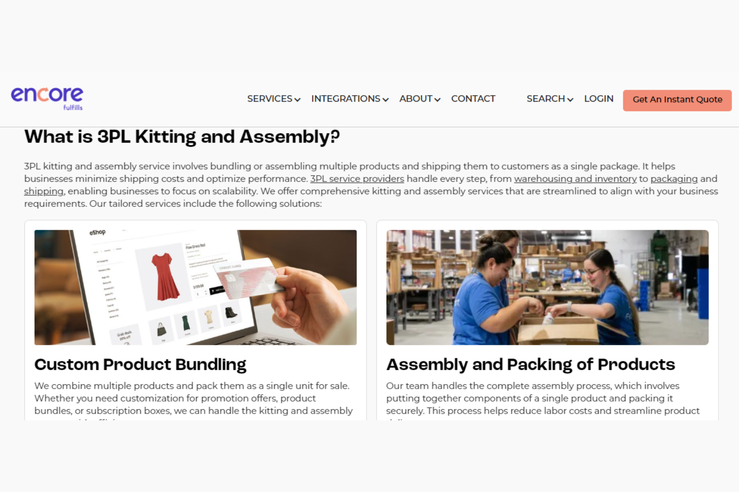 Encore Fulfillment screenshot - 10 Migliori Soluzioni di Kitting e Fulfillment per il 2026