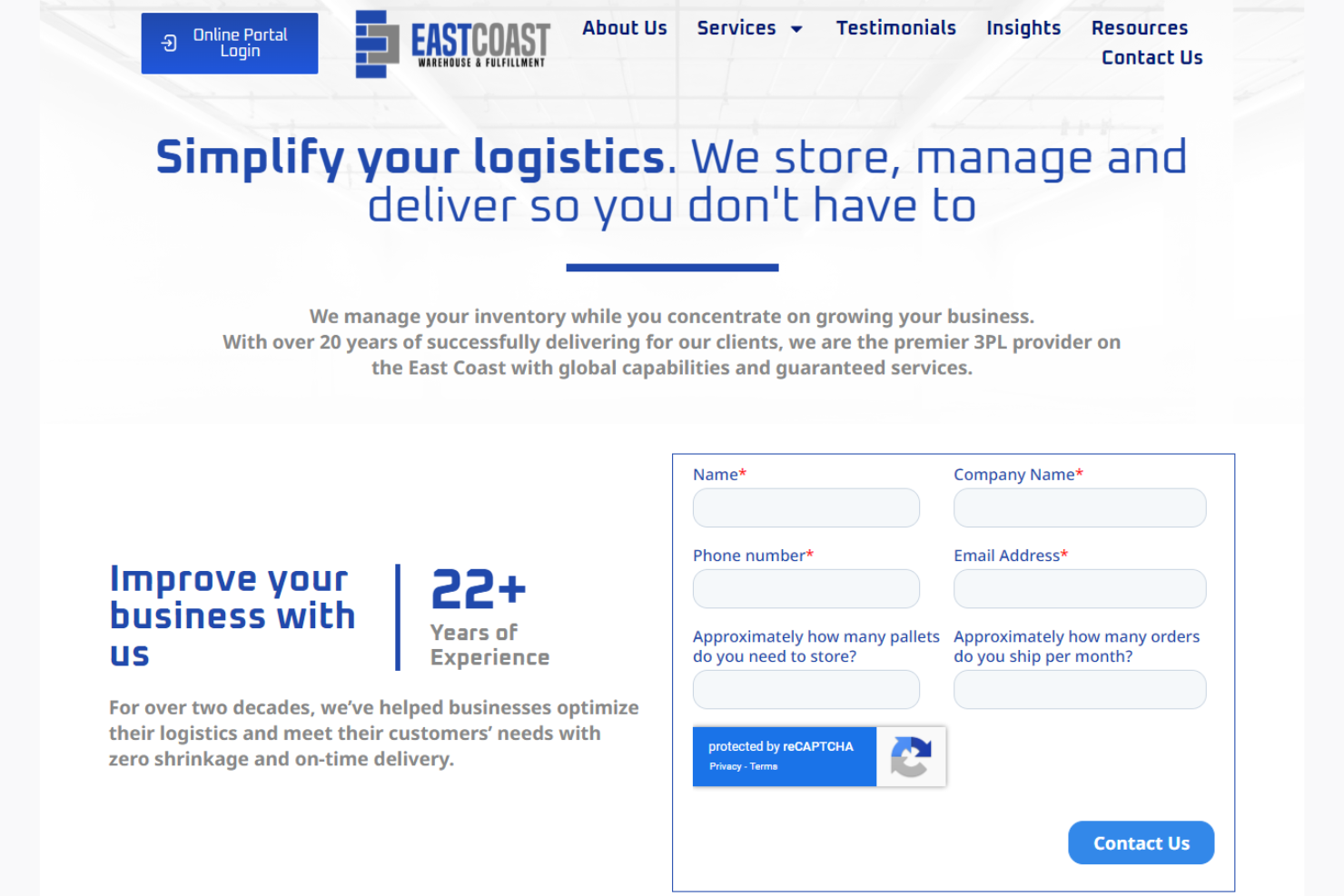 East Coast Warehouse &amp; Fulfillment screenshot - 10 Mejores Servicios de Cumplimiento en la Costa Este para 2026