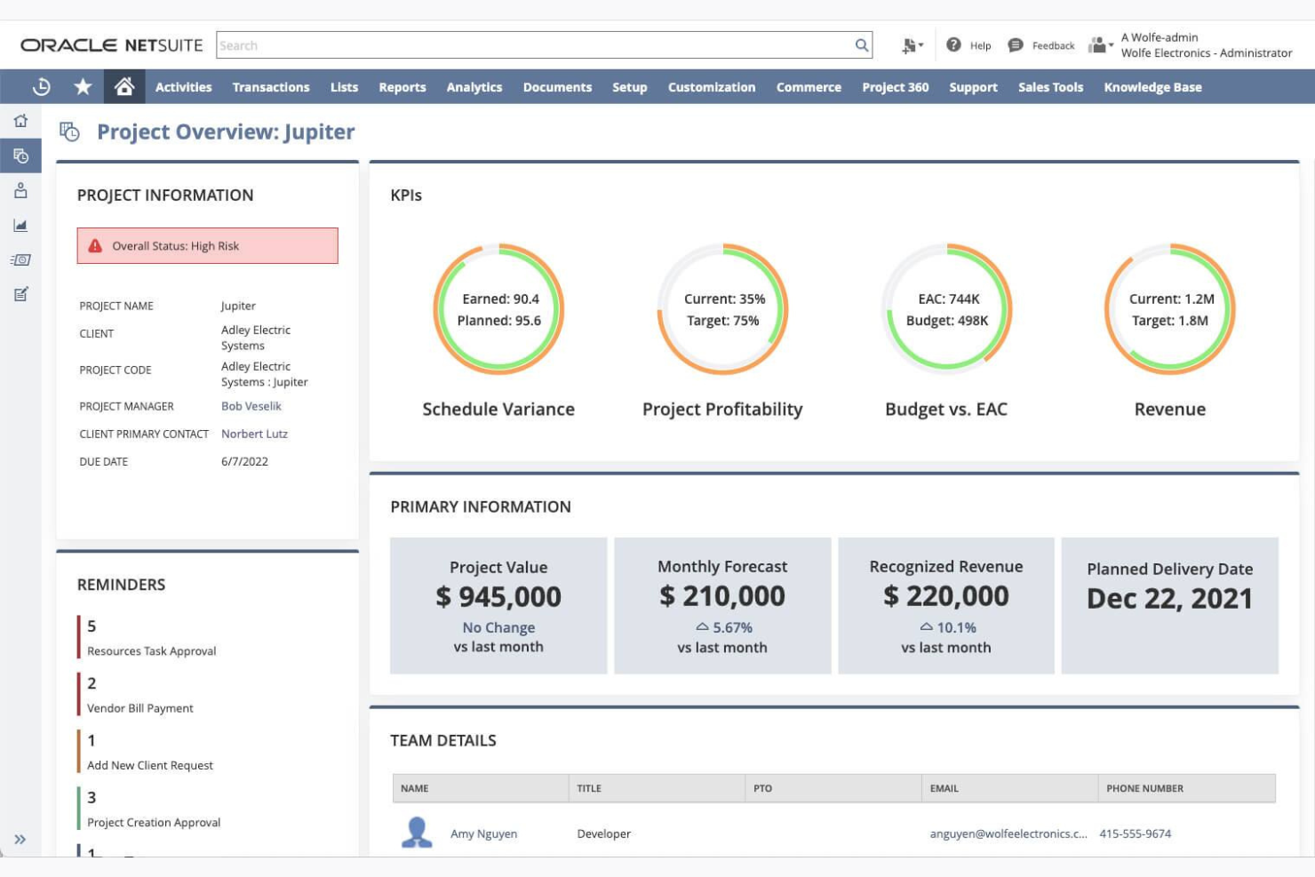 Oracle NetSuite screenshot - Le 10 Migliori Soluzioni di Gestione dell’Inventario con Intelligenza Artificiale per il 2026