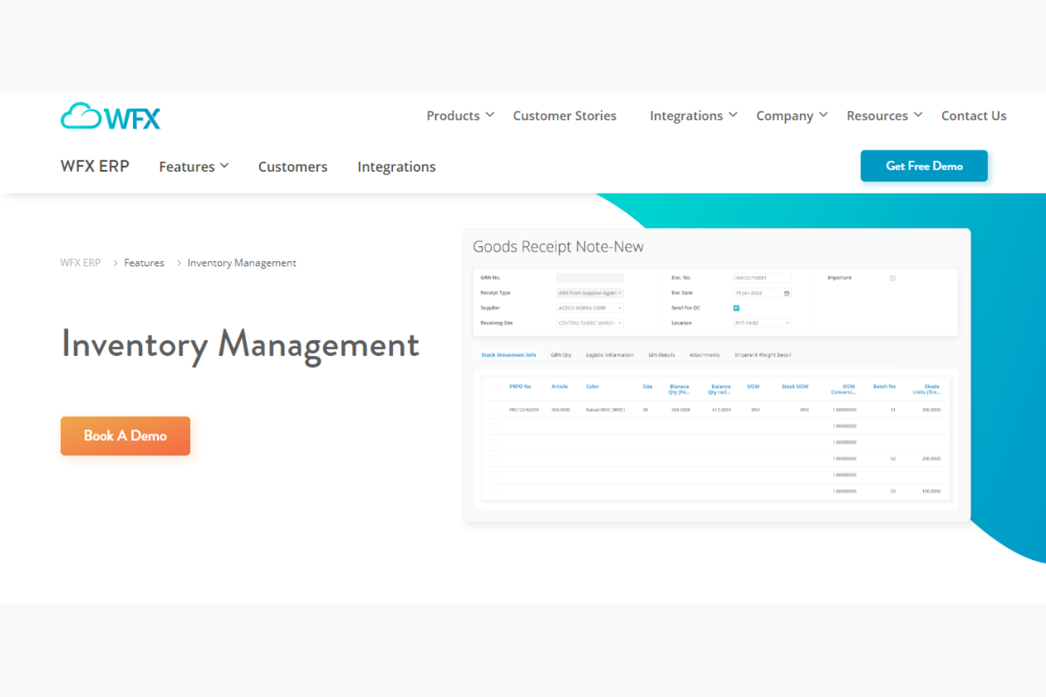 WFX ERP screenshot - Las 10 mejores herramientas de gestión de inventario de ropa para 2026