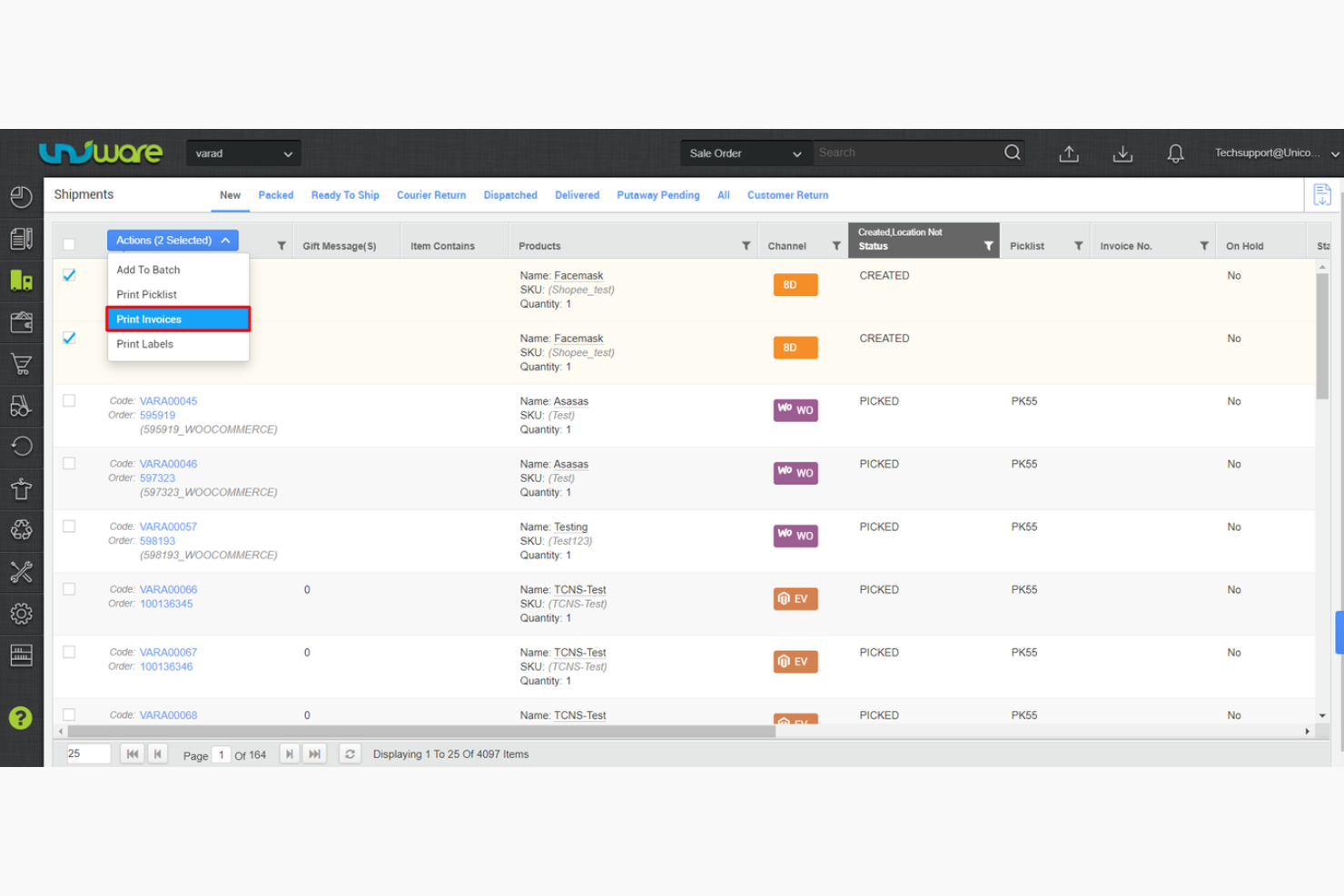 Unicommerce screenshot - Los 10 mejores software de gestión de pedidos para Shopify en 2026