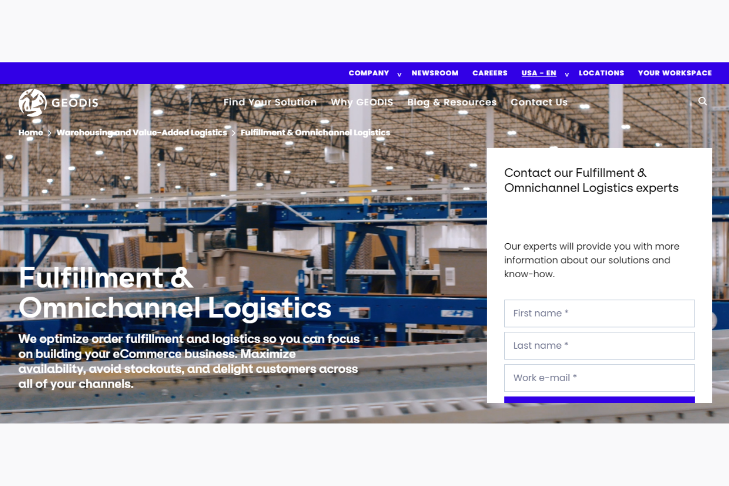 Geodis eLogistics screenshot - 10 Mejores Servicios de Cumplimiento en la Costa Este para 2026