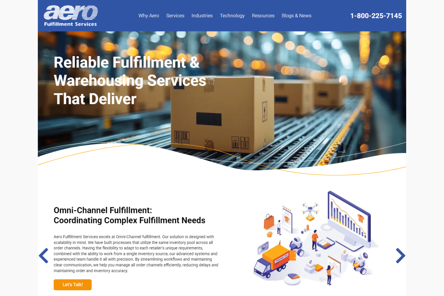 Aero Fulfillment Services screenshot - I 10 migliori servizi di evasione degli ordini con prelievo e imballaggio nel 2026