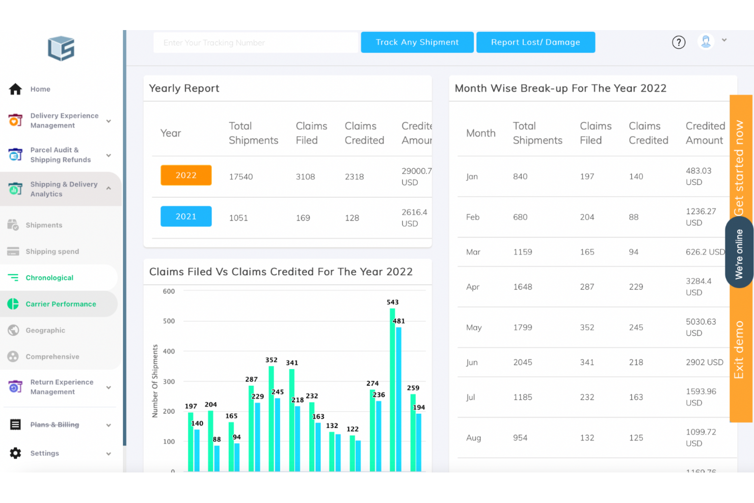 Lateshipment.com screenshot - Los 10 mejores programas de seguimiento de envíos clasificados para 2026