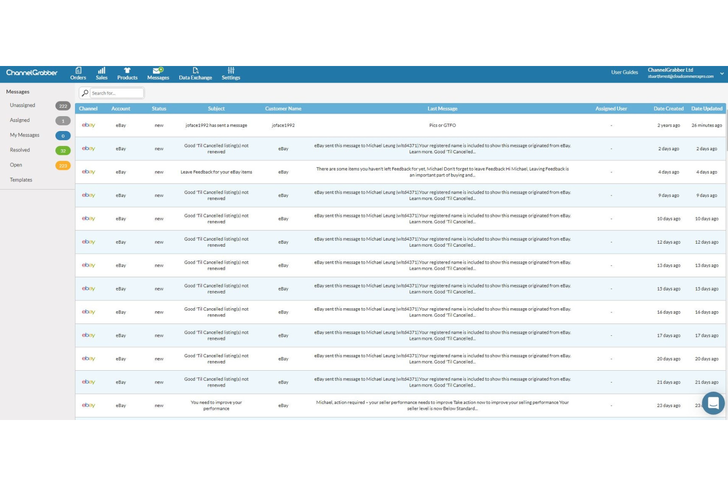 ChannelGrabber screenshot - Le 10 Migliori Soluzioni per la Gestione dell’Inventario Multicanale del 2026