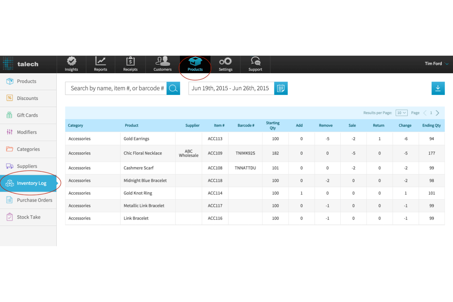 talech screenshot - I 10 migliori software di gestione dell’inventario POS per il 2026