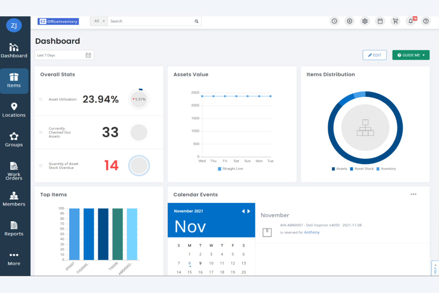Ezo screenshot - I 10 Migliori Software per la Gestione dell’Inventario degli Asset per il 2026
