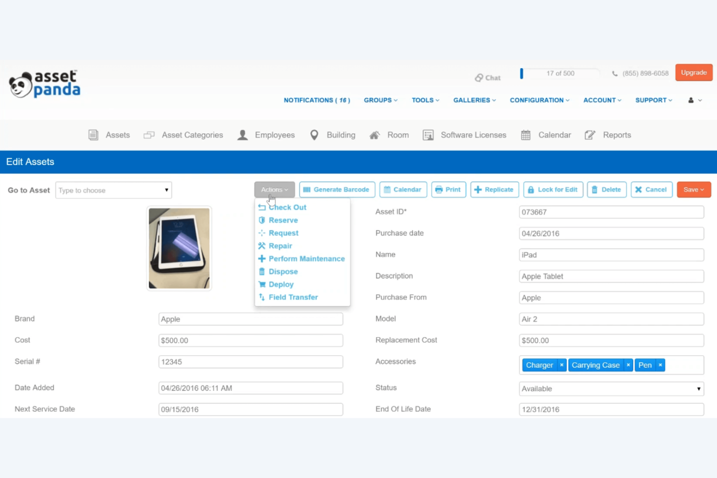 Asset Panda screenshot - I 10 Migliori Software per la Gestione dell’Inventario degli Asset per il 2026