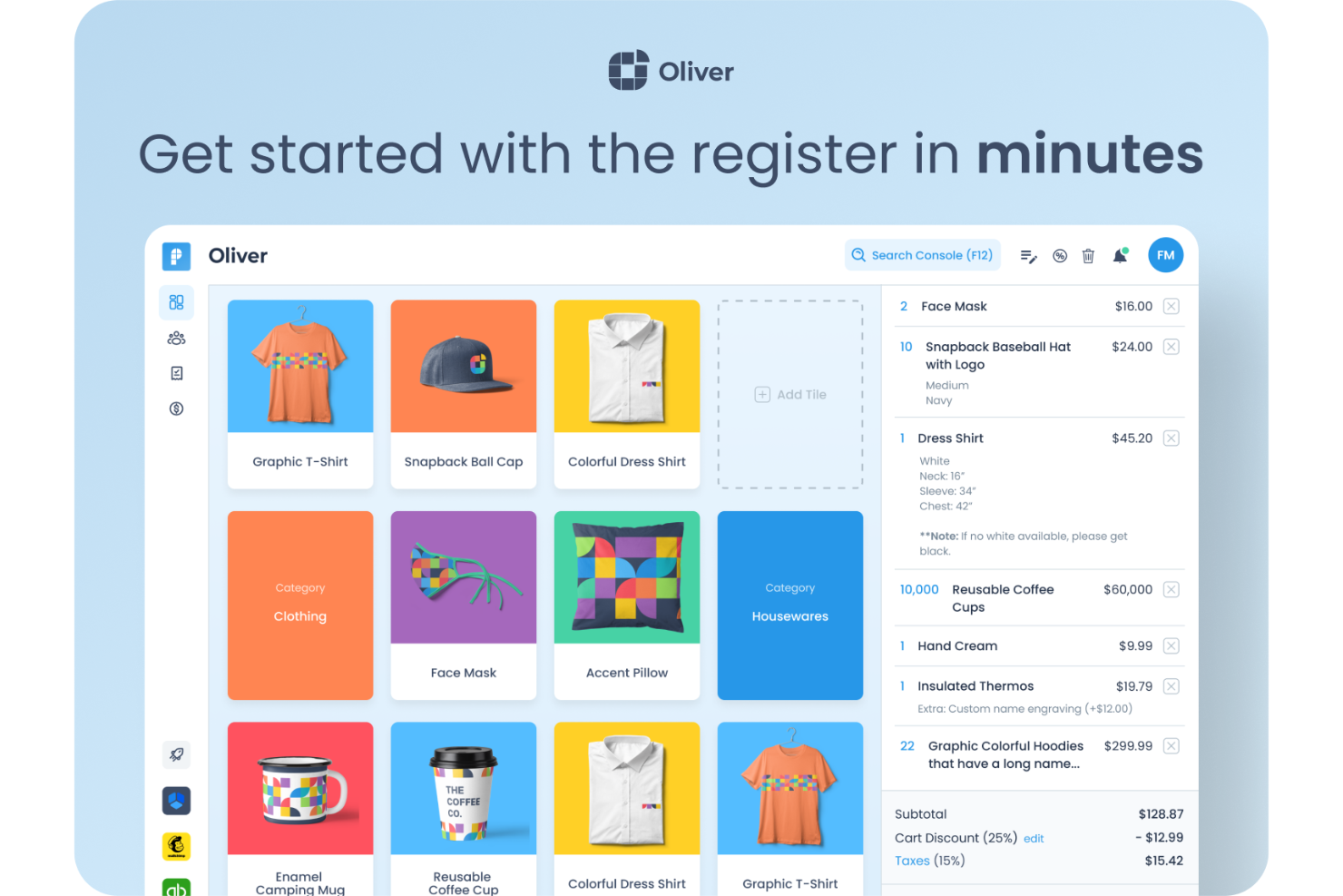 Oliver POS screenshot - I 10 migliori software di gestione dell’inventario POS per il 2026