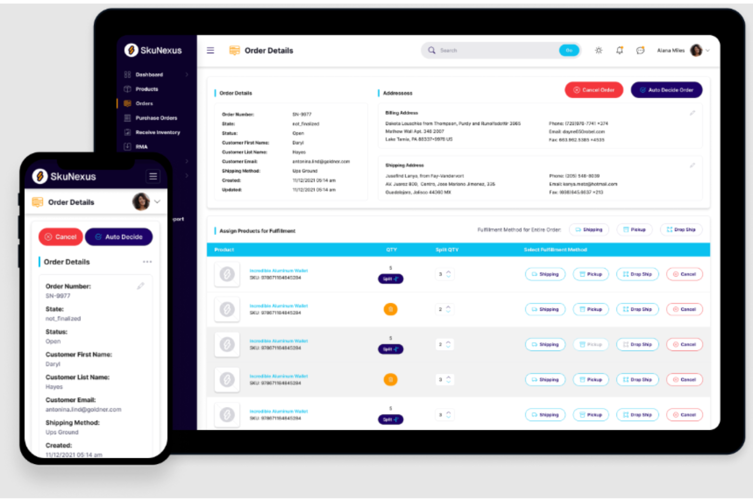 SkuNexus screenshot - Los 10 mejores sistemas de gestión de pedidos de código abierto de 2026
