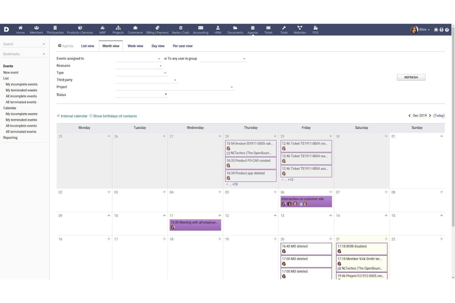 Dolibarr screenshot - Los 10 mejores sistemas de gestión de pedidos de código abierto de 2026