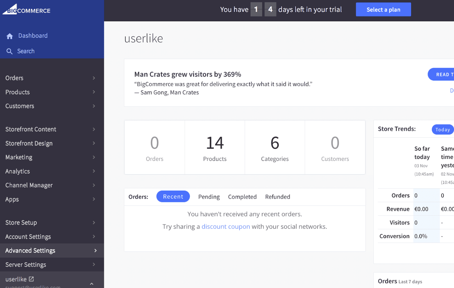 BigCommerce screenshot - I 10 Migliori Sistemi di Gestione Ordini Multicanale del 2026