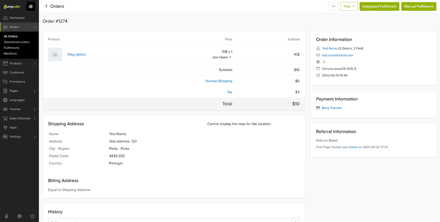 Jumpseller screenshot - 10 mejores creadores de sitios web de comercio electrónico para pequeñas empresas en 2026