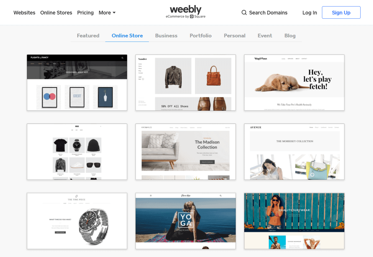 Weebly screenshot - 10 mejores creadores de sitios web de comercio electrónico para pequeñas empresas en 2026