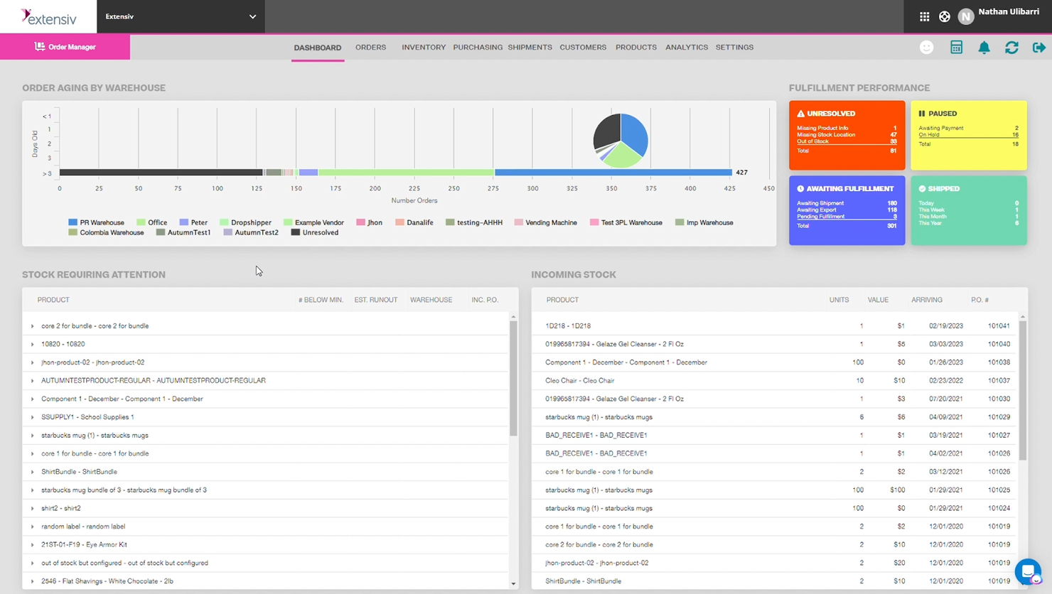 Extensiv screenshot - I 10 migliori software di gestione degli ordini e-commerce del 2026