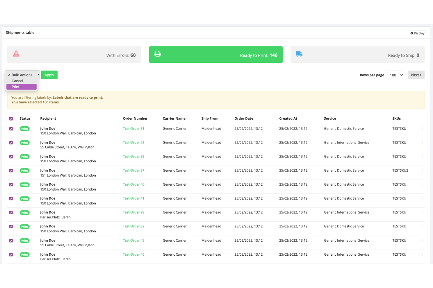 Scurri screenshot - I 10 migliori software di gestione delle consegne per il commercio elettronico 2026