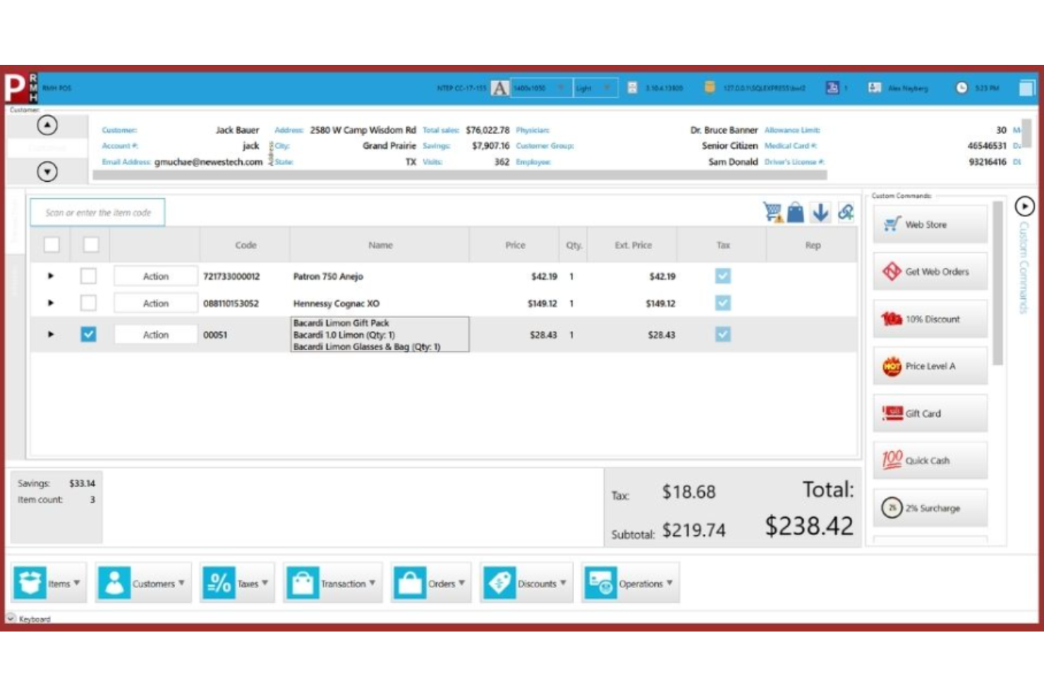 RMH POS screenshot - I 10 migliori sistemi POS per ferramenta per il 2026