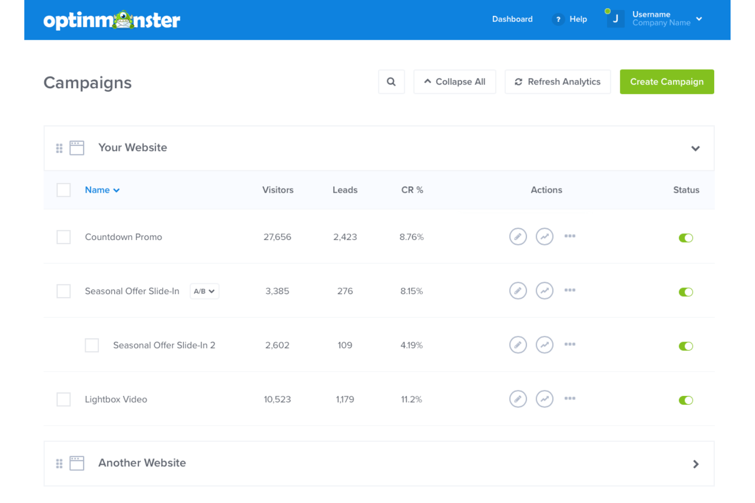 OptinMonster screenshot - 10 Mejores Software de Optimización de Tasa de Conversión para 2026