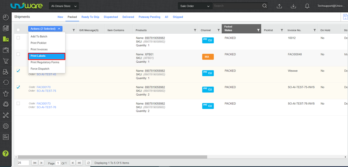 Unicommerce screenshot - I 10 migliori software per l’inserimento ordini classificati per il 2026