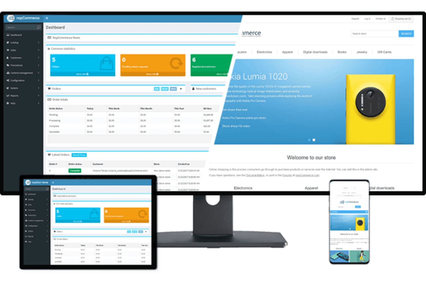 nopCommerce screenshot - 10 mejores plataformas de comercio electrónico multitienda para 2026