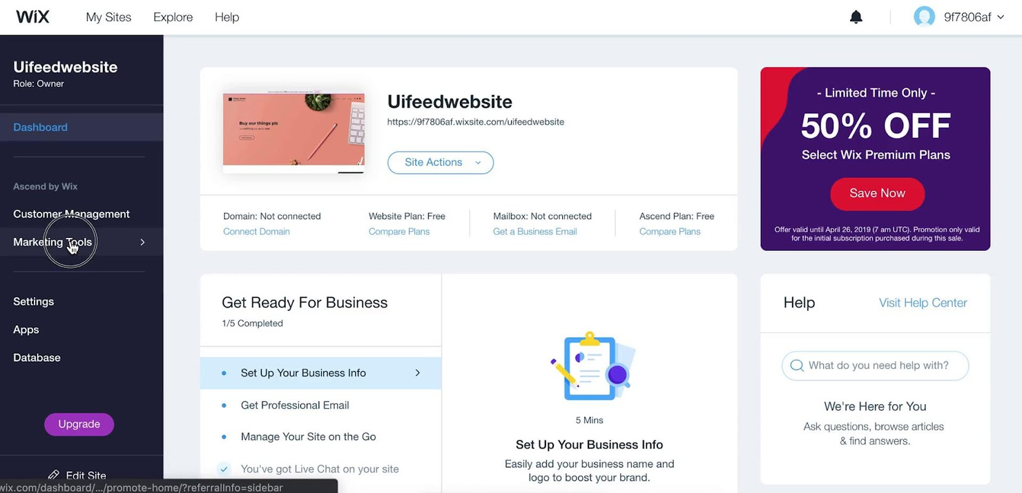 Wix screenshot - 10 Mejores Constructores Gratuitos de Sitios Web de Comercio Electrónico en 2026
