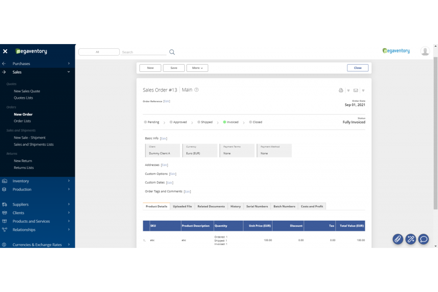 Megaventory screenshot - I 10 migliori software di gestione dell’inventario per piccole imprese nel 2026