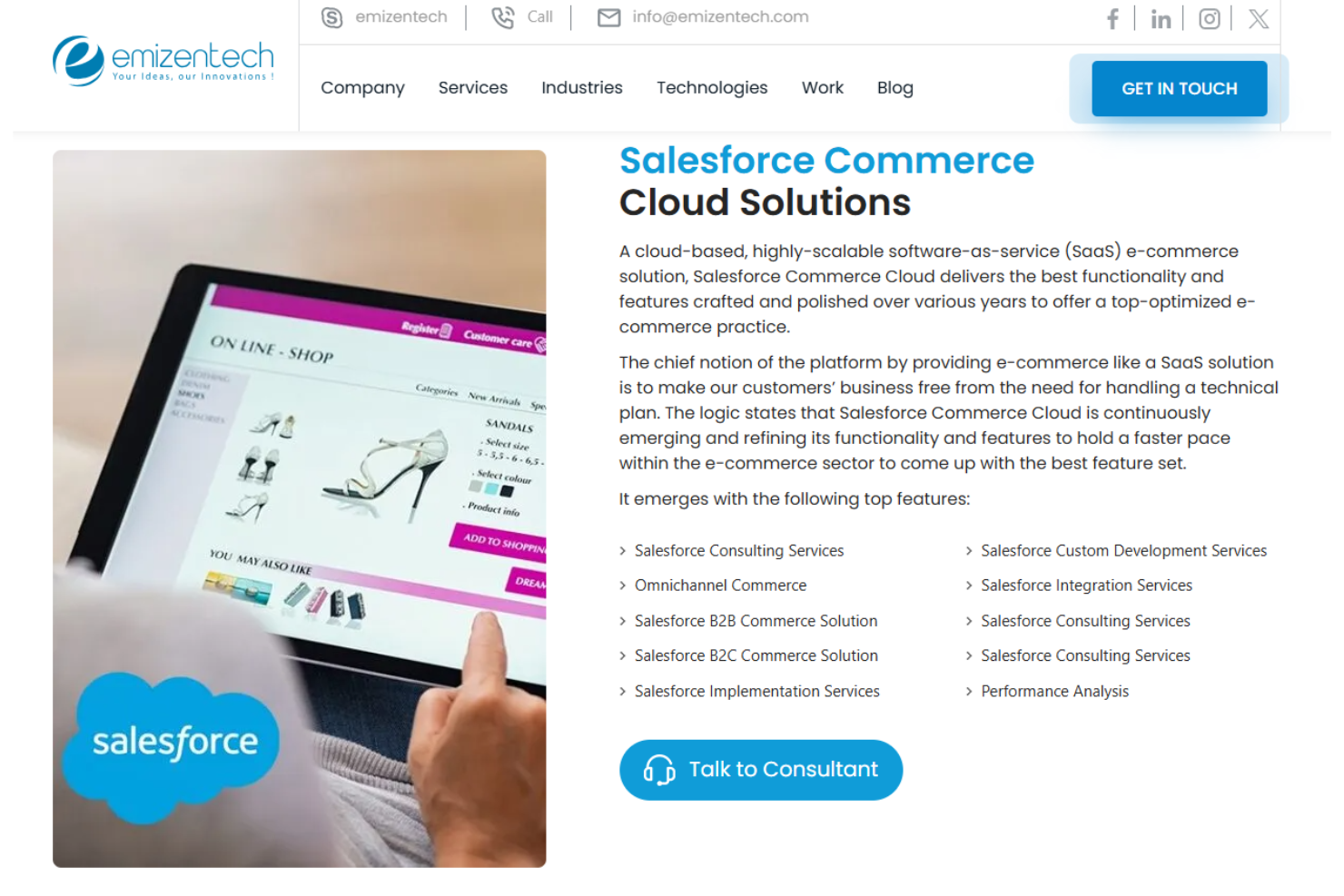Emizentech screenshot - 10 migliori aziende di sviluppo e-commerce recensite nel 2026