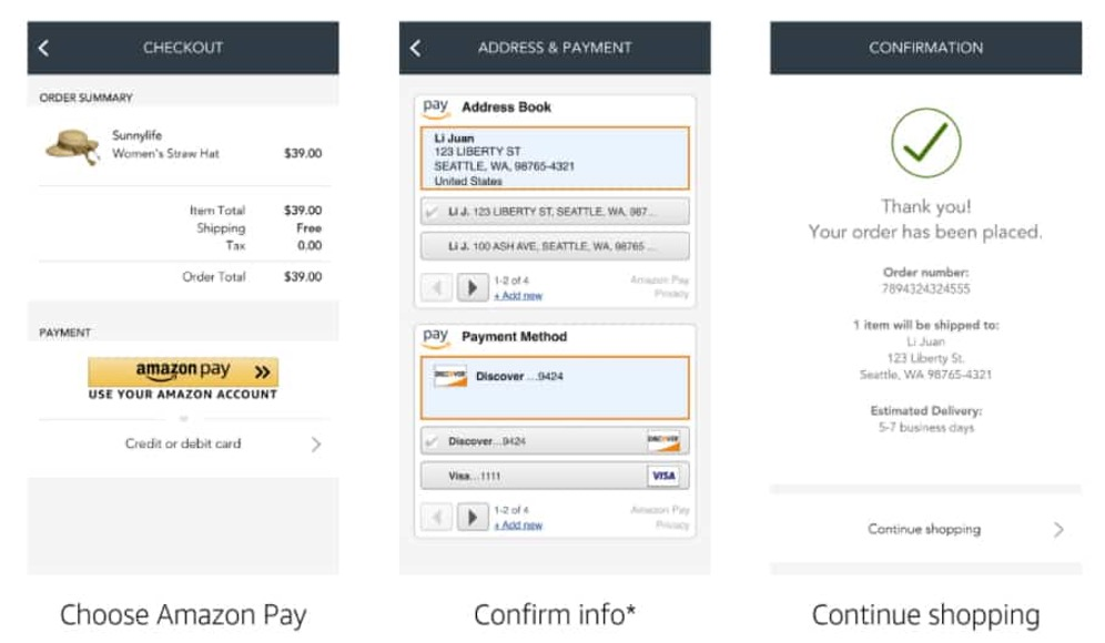 Amazon Pay screenshot - 10 alternative a PayPal per transazioni sicure 2026
