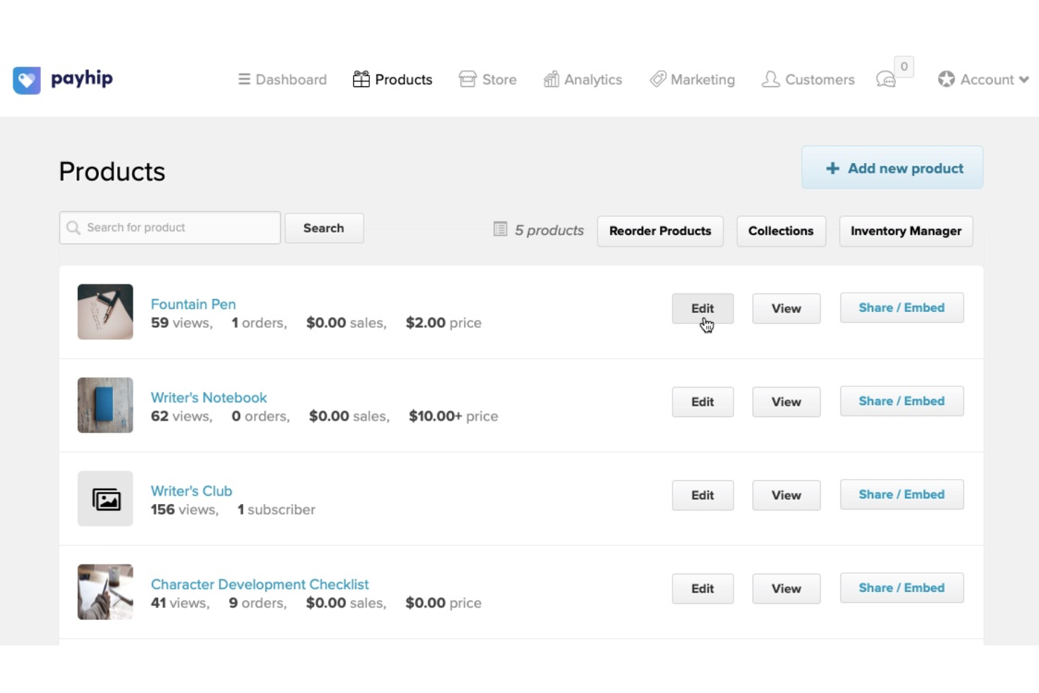 Payhip screenshot - Le 10 Migliori Piattaforme Ecommerce per Principianti Recensite nel 2026