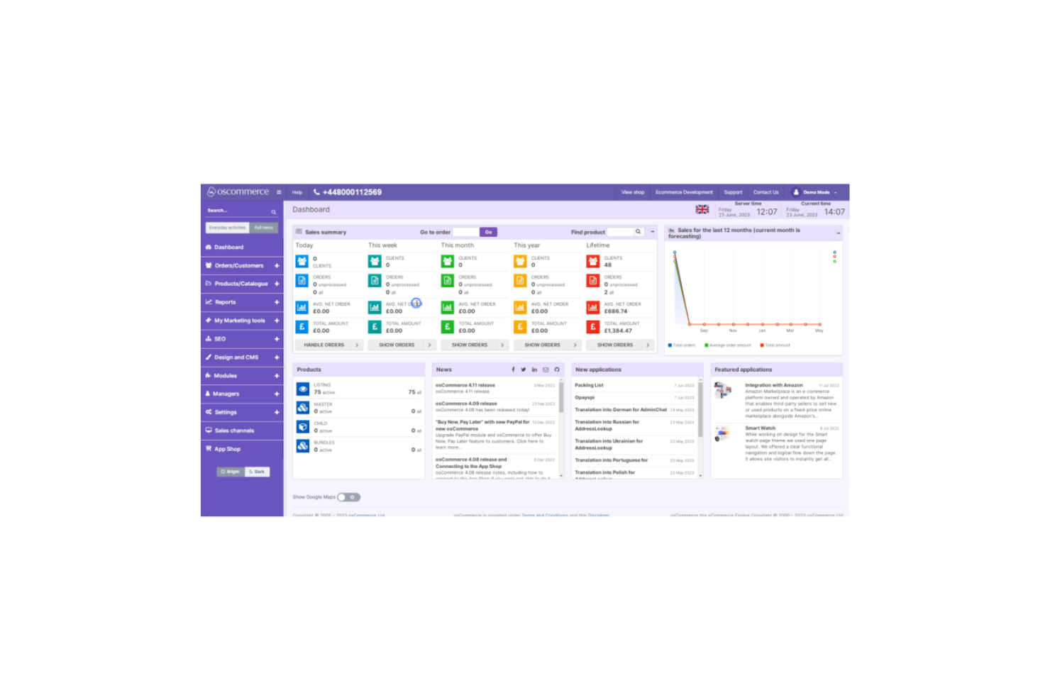 OsCommerce screenshot - Las 10 mejores plataformas de comercio electrónico para empresas medianas en 2026