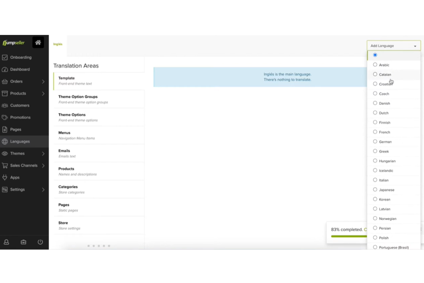 Jumpseller screenshot - Le 10 Migliori Piattaforme Ecommerce Tutto-in-Uno per il 2026