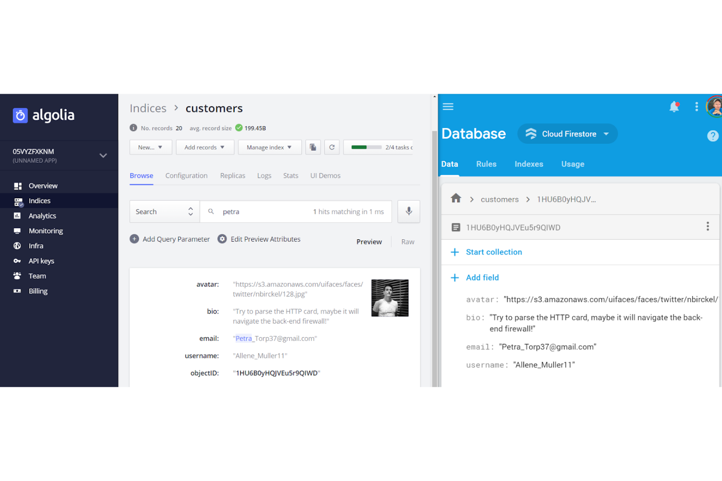 Algolia screenshot - Las 10 mejores plataformas de comercio electrónico B2C analizadas en 2026