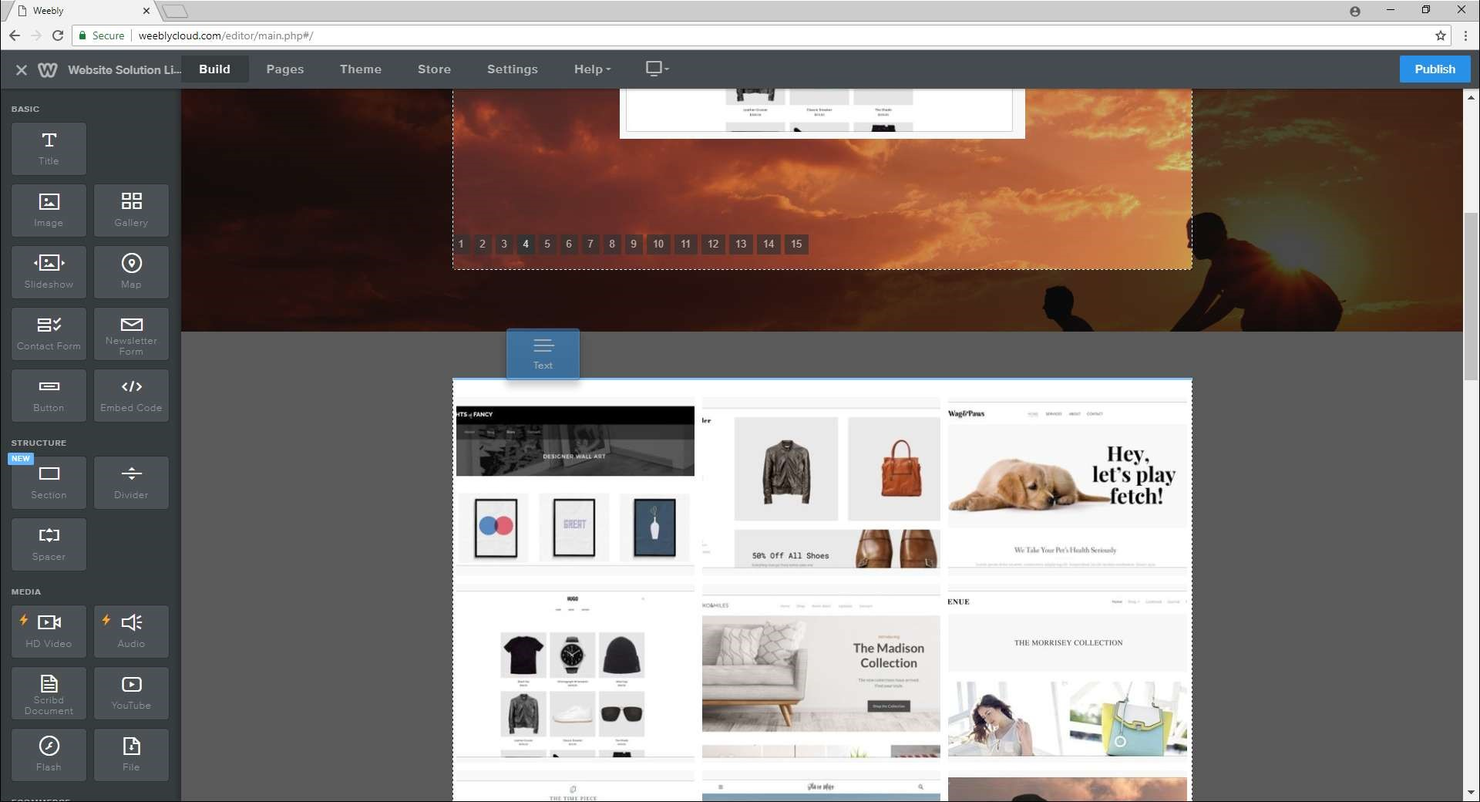 Weebly screenshot - Le 10 Migliori Piattaforme Ecommerce Per La SEO Esaminate Nel 2026