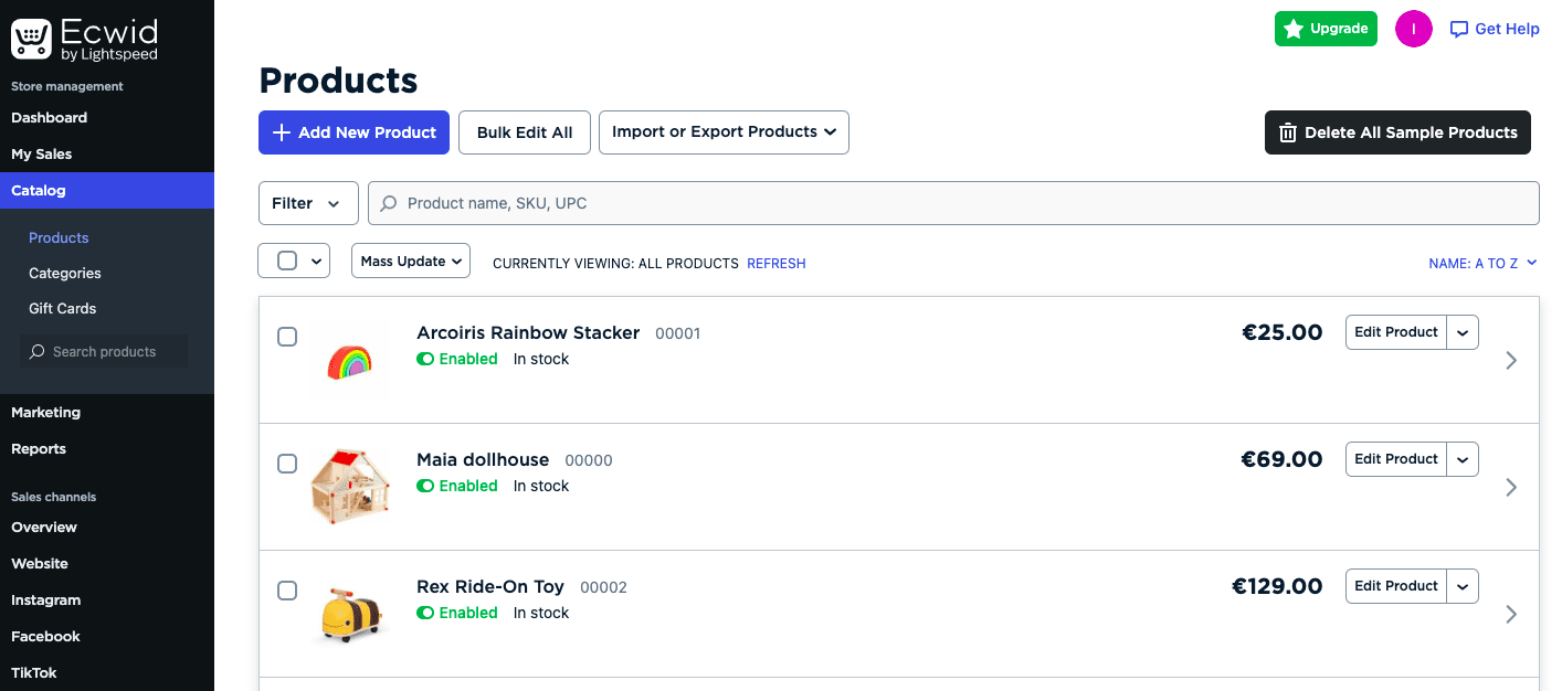 Ecwid screenshot - Le 10 migliori piattaforme di e-commerce per la SEO recensite nel 2026