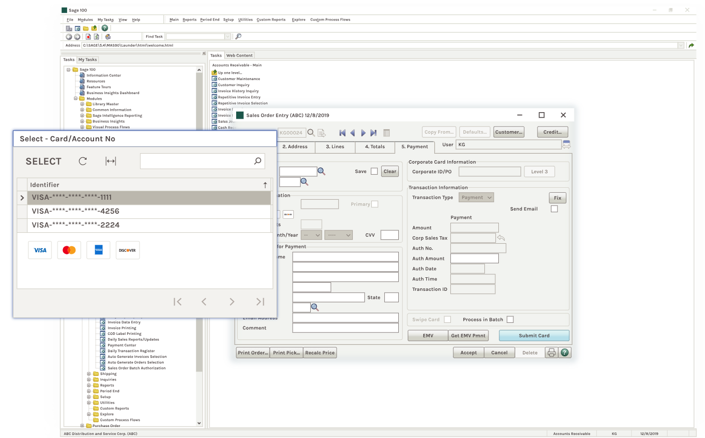 Sage Debit and Credit Card Processing screenshot - 10 mejores programas para procesar tarjetas de crédito en 2026