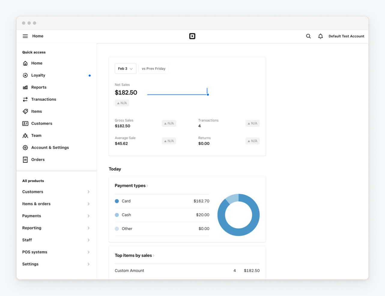 Square screenshot - I 10 migliori software per l’elaborazione delle carte di credito per il 2026