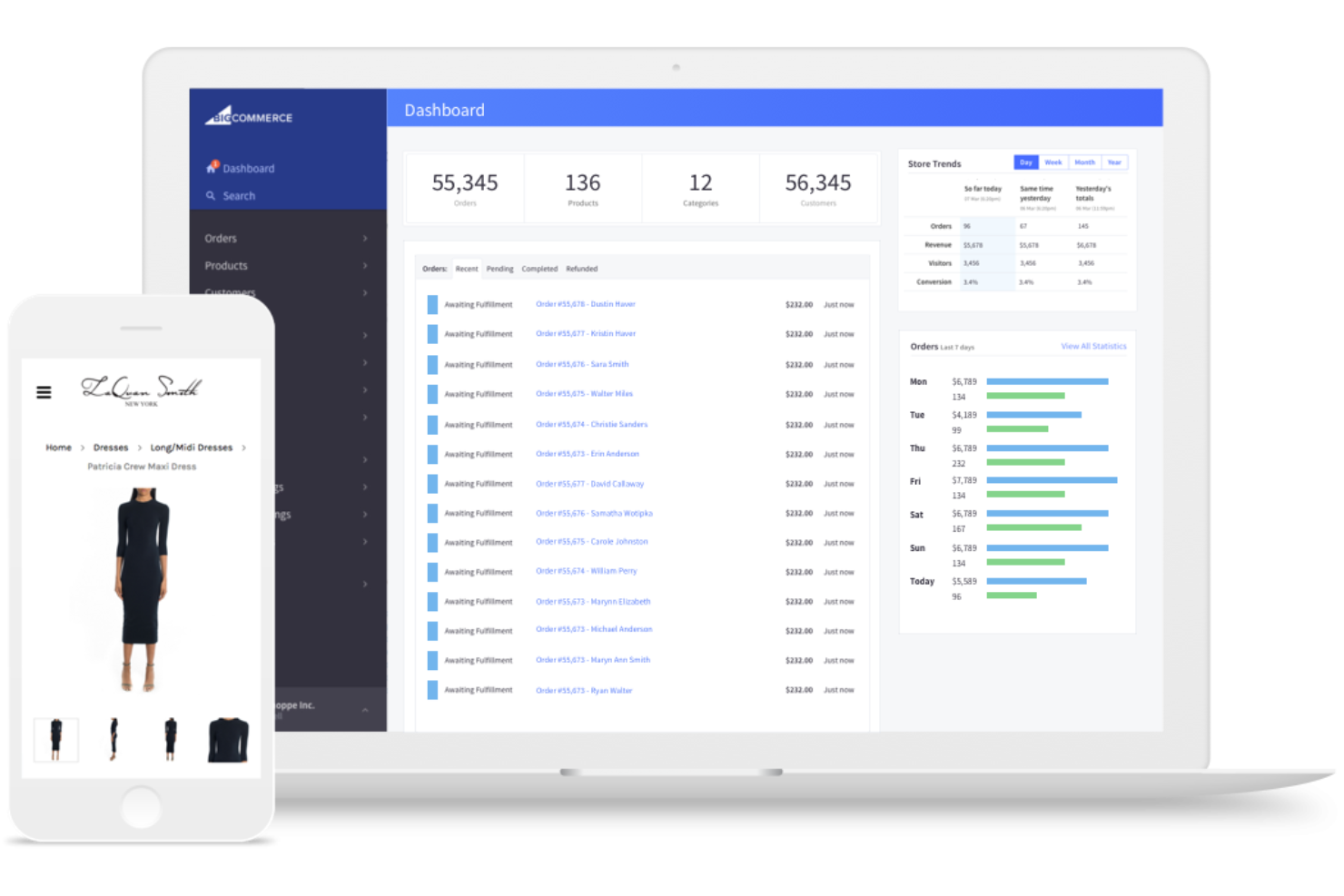 BigCommerce screenshot - Le 10 migliori piattaforme ecommerce per il print on demand nel 2026