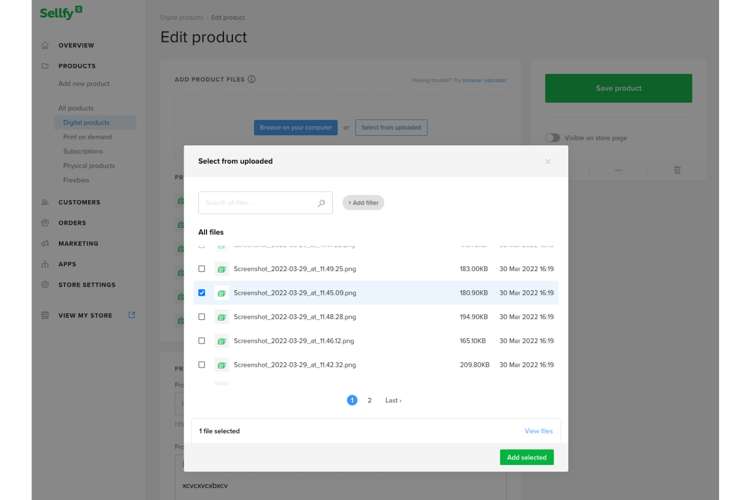 Sellfy screenshot - Las 10 mejores plataformas de comercio electrónico para principiantes analizadas en 2026