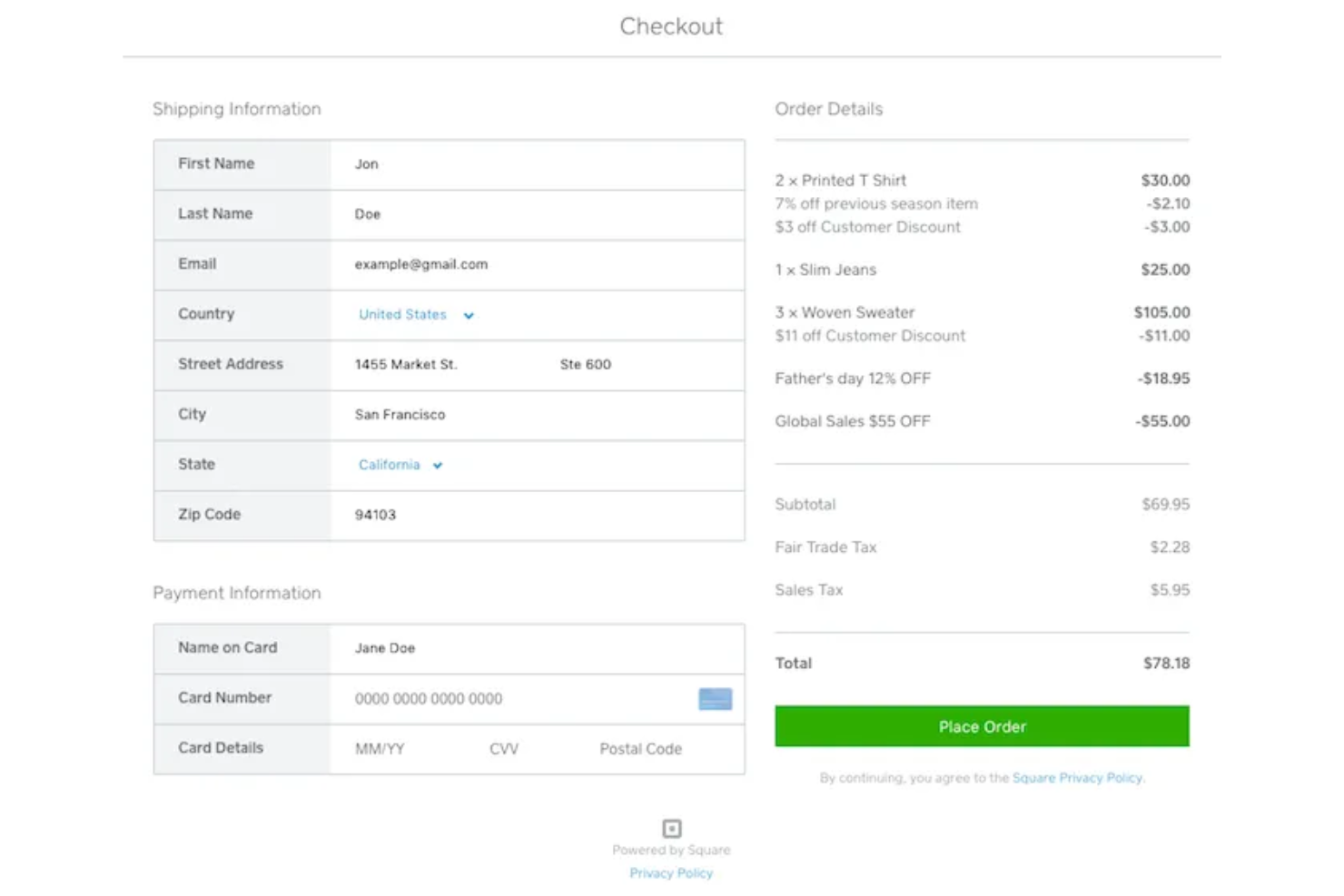 Square screenshot - Las 10 mejores plataformas de comercio electrónico para organizaciones sin fines de lucro en 2026