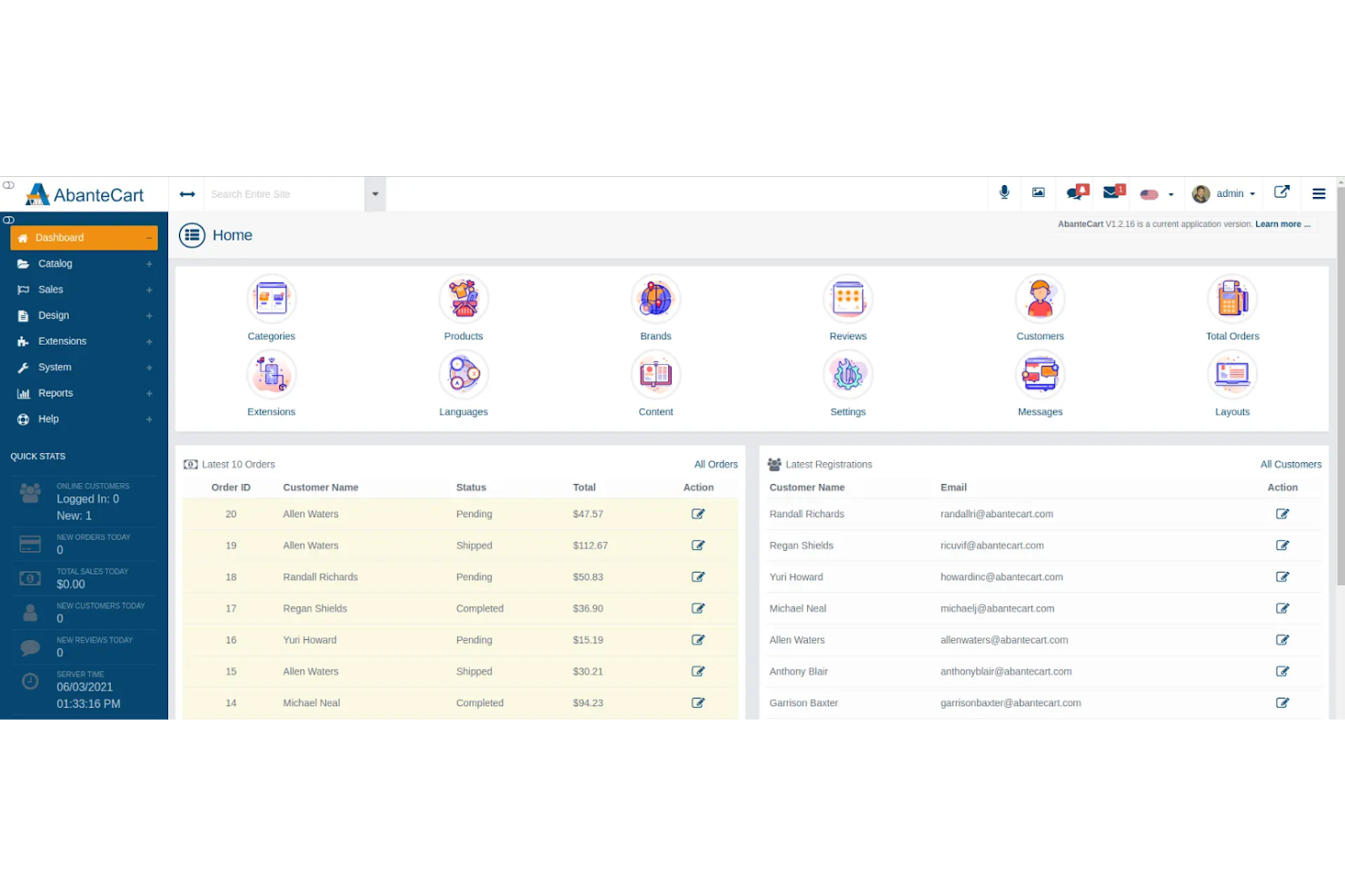 AbanteCart screenshot - Las 10 mejores plataformas de comercio electrónico para empresas medianas en 2026