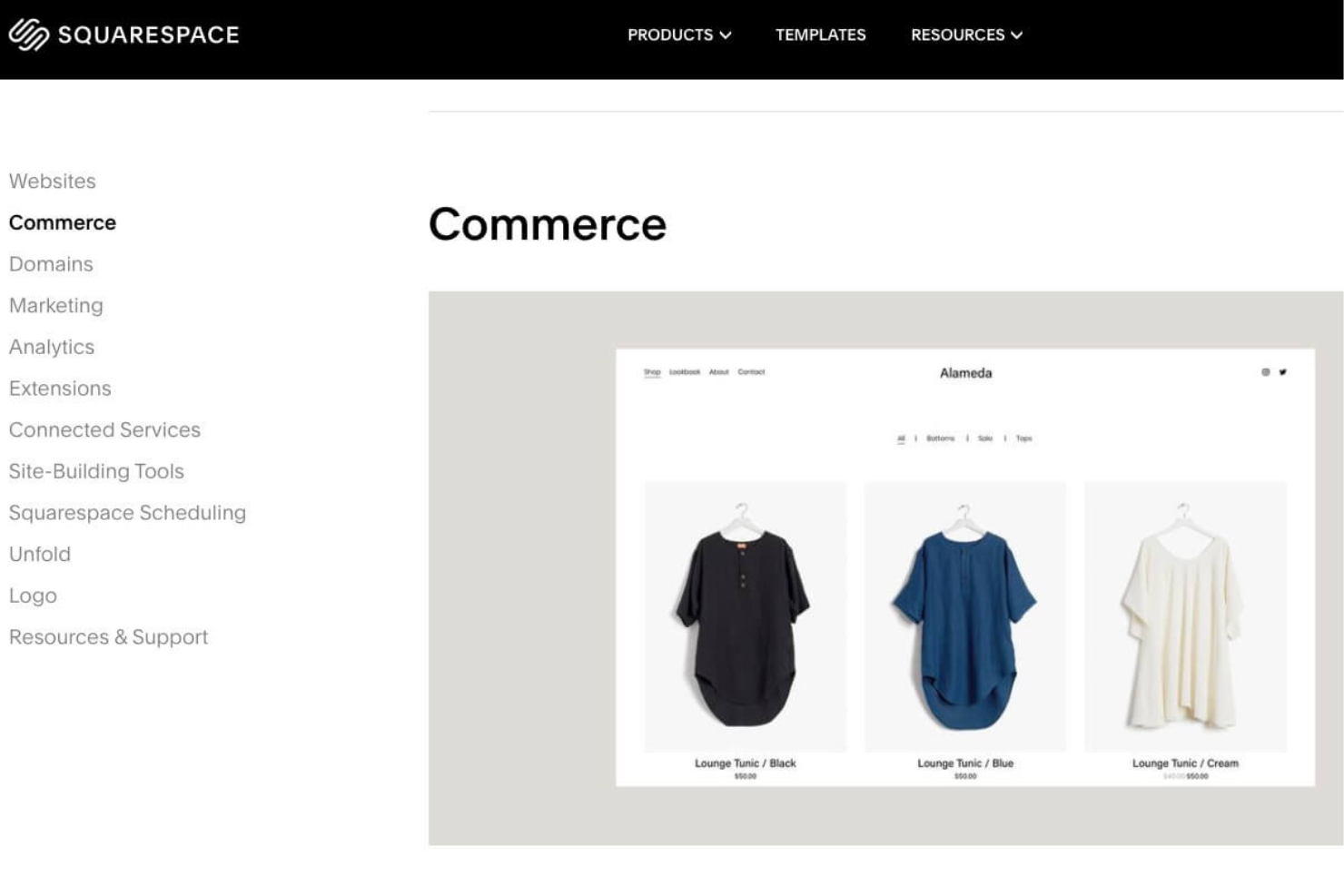 Squarespace screenshot - Las 10 Mejores Plataformas de Comercio Electrónico para Autopartes de 2026