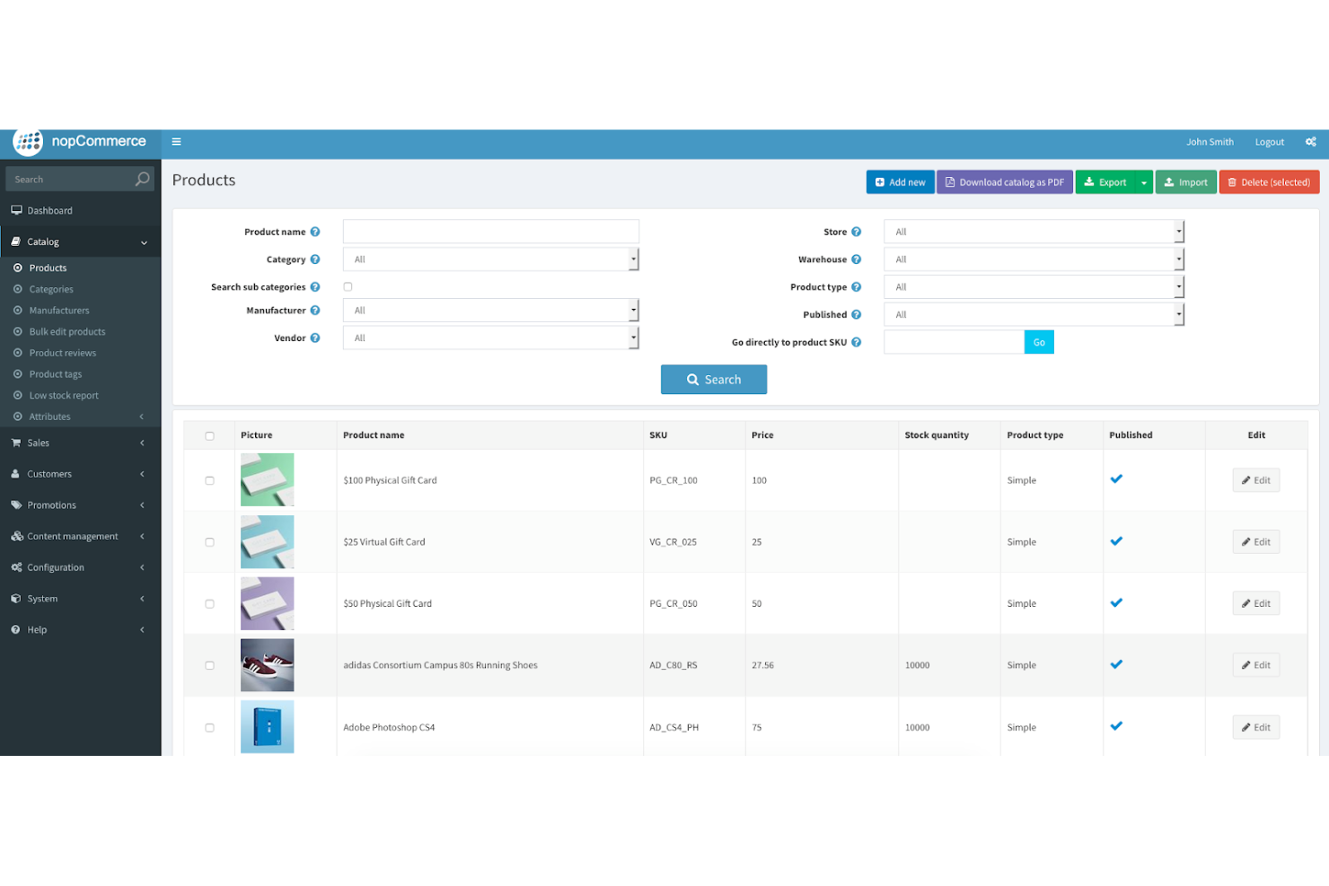 nopCommerce screenshot - Las 10 Mejores Plataformas de Comercio Electrónico para Autopartes de 2026