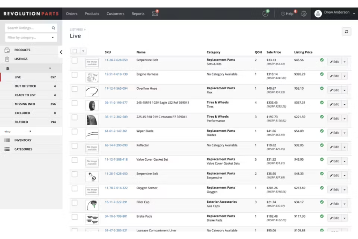 Revolution Parts screenshot - Le 10 Migliori Piattaforme Ecommerce per Ricambi Auto del 2026