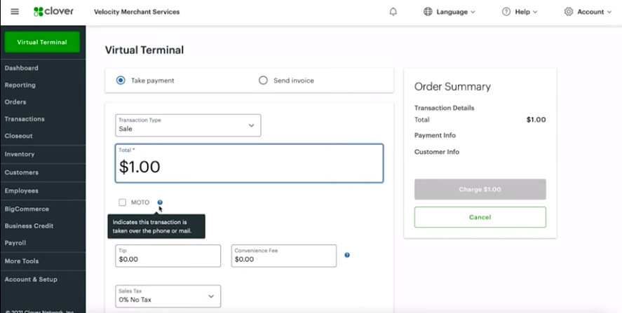 Clover screenshot - 10 mejores empresas de procesamiento de tarjetas de crédito para 2026