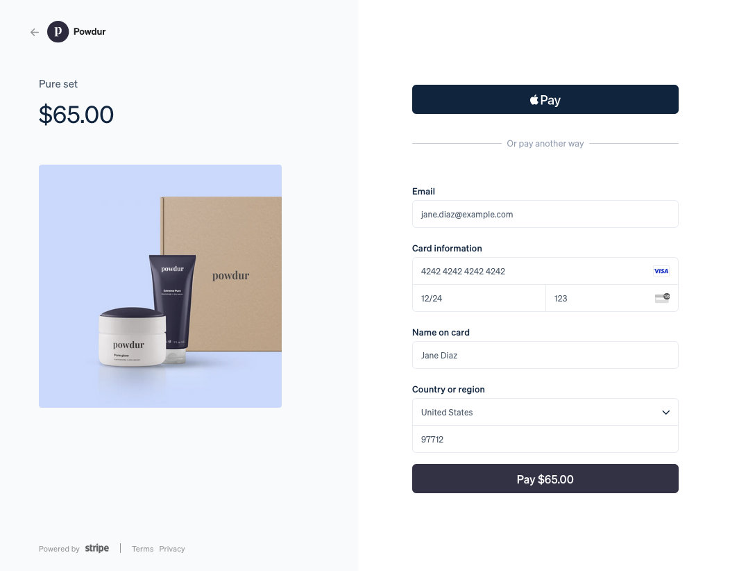Stripe screenshot - 10 Mejores Servicios de Cuenta Mercantil para Comercio Electrónico en 2026