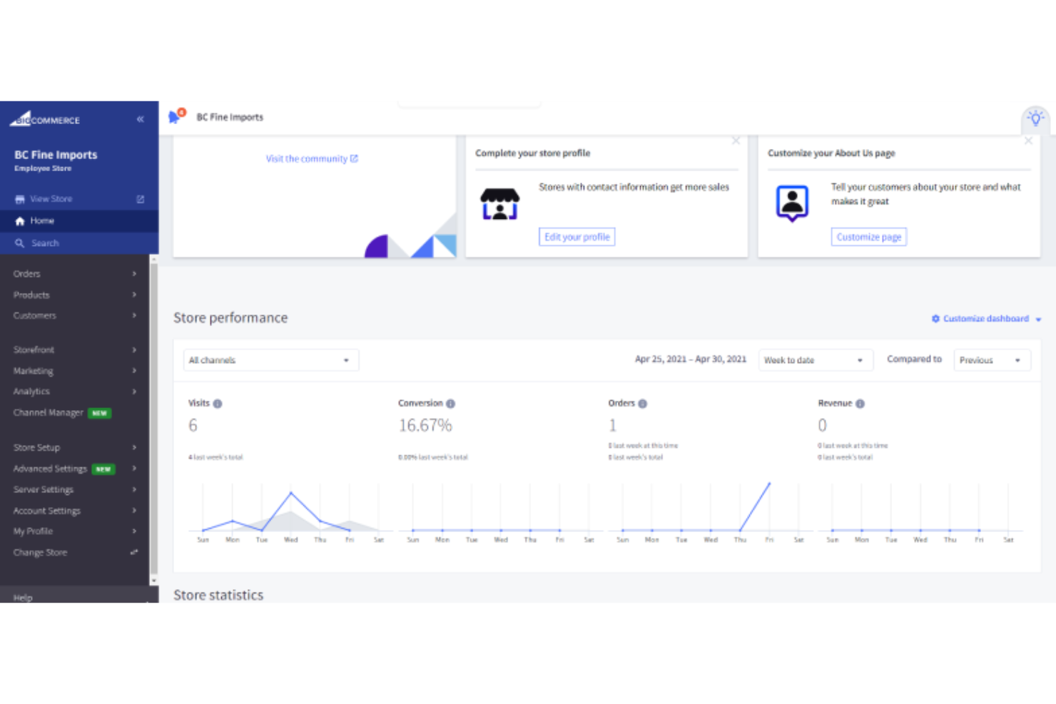 BigCommerce screenshot - Las 10 Mejores Plataformas de Comercio Electrónico para Canadá en 2026