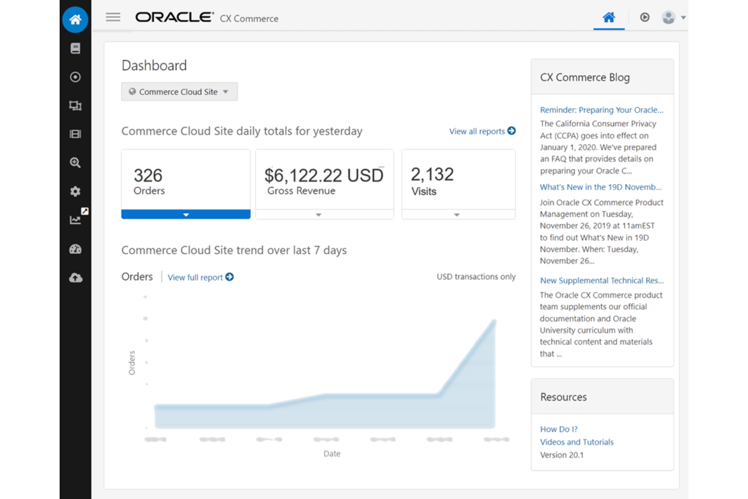 Oracle Commerce screenshot - Le 10 migliori piattaforme SaaS per l’e-commerce recensite per il 2026