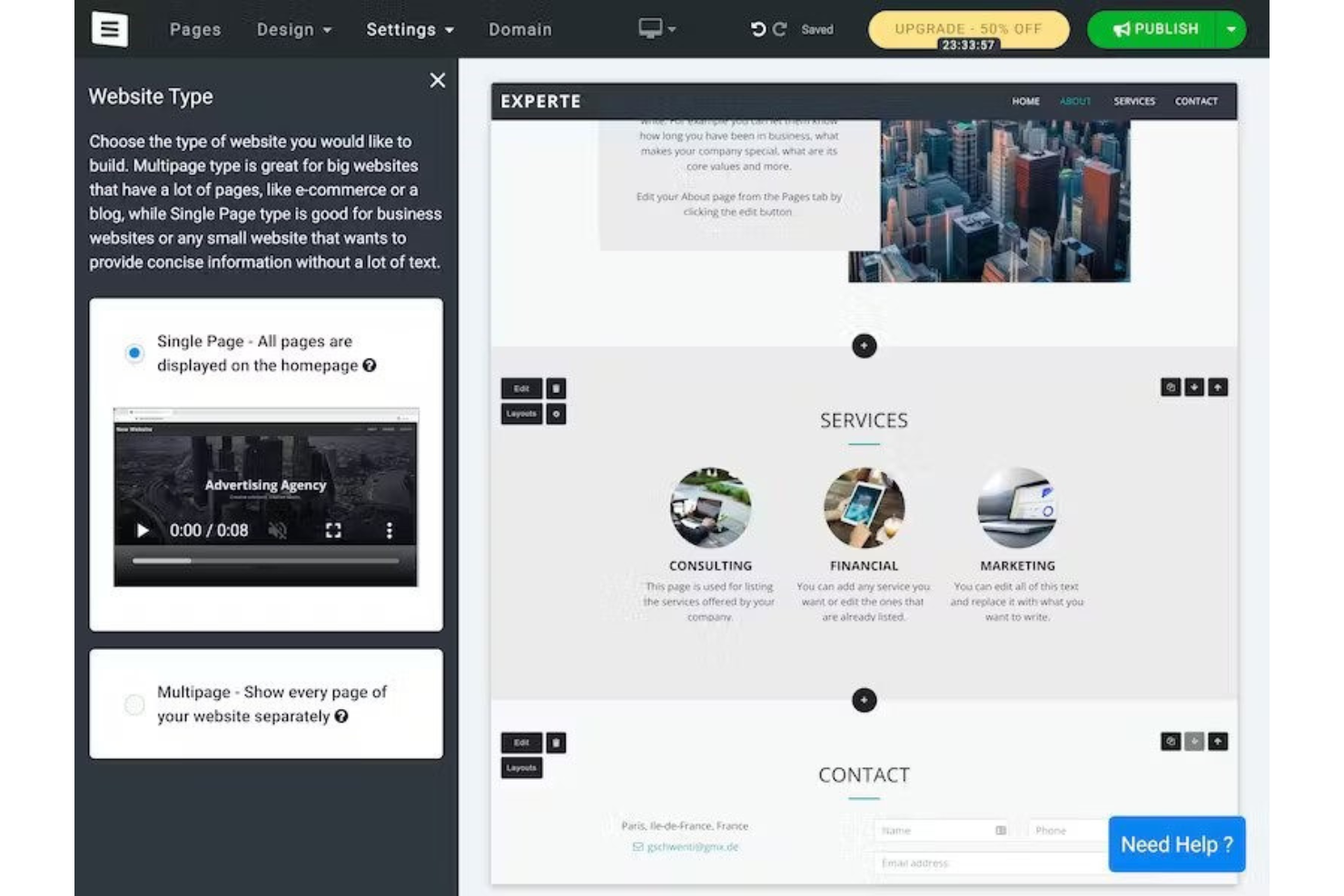 SITE123 screenshot - Le 10 Migliori Piattaforme Ecommerce Ospitate nel 2026